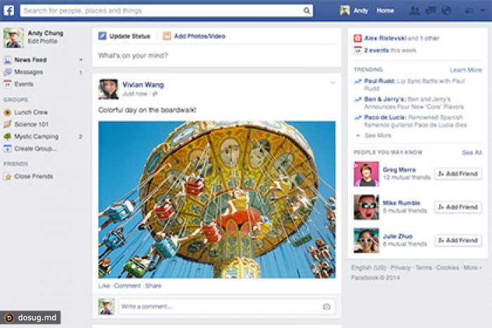Facebook объявил о редизайне новостной ленты