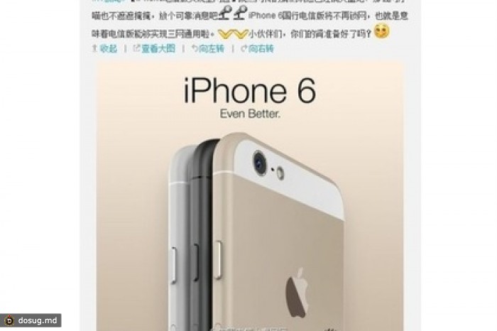 Китайский оператор China Telecom рассекретил iPhone 6