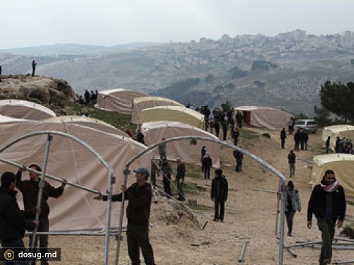 Палестинцы разбили лагерь на месте запланированного еврейского поселения