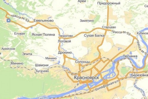 Красноярск емельяновский район карта