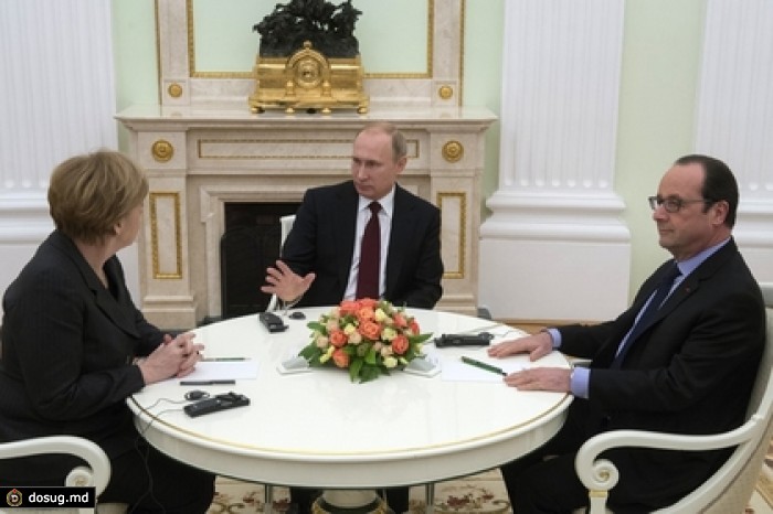 Путин, Меркель и Олланд отправились ужинать