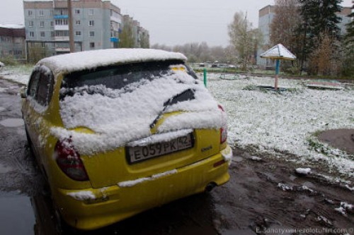 В Кемерово выпал снег