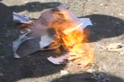 В Кишиневе унионисты сожгли портрет Рогозина