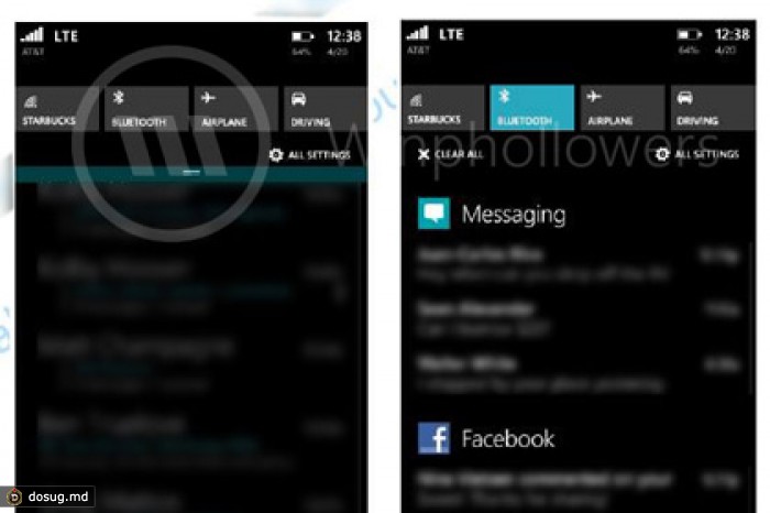 В Сеть попали скриншоты «Центра уведомлений» для Windows Phone