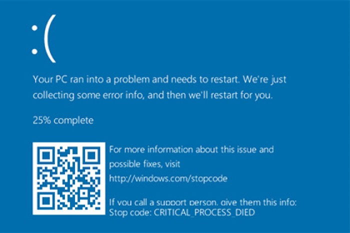 Microsoft добавила QR-код на «синий экран смерти» Windows 10