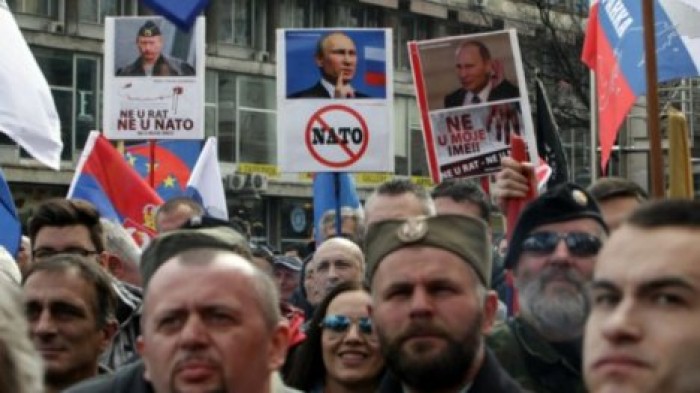В Белграде прошла антинатовская акция протеста