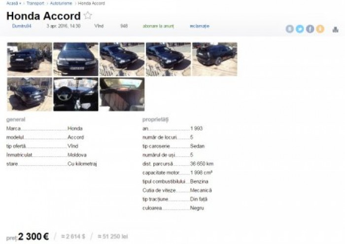 Владелец Honda из Страшен, угрожавший битой в Кишиневе, продает свою машину