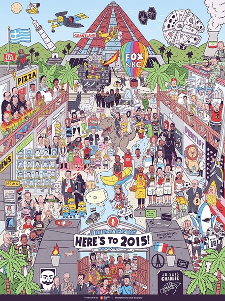 Художник из США изобразил главные события 2015 года