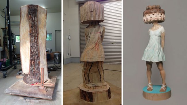 Процесс изготовления деревянной скульптуры