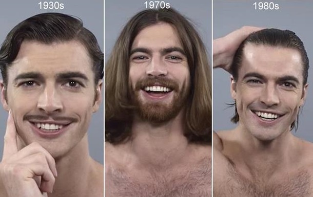 Эволюцию мужской красоты показали в одном ролике