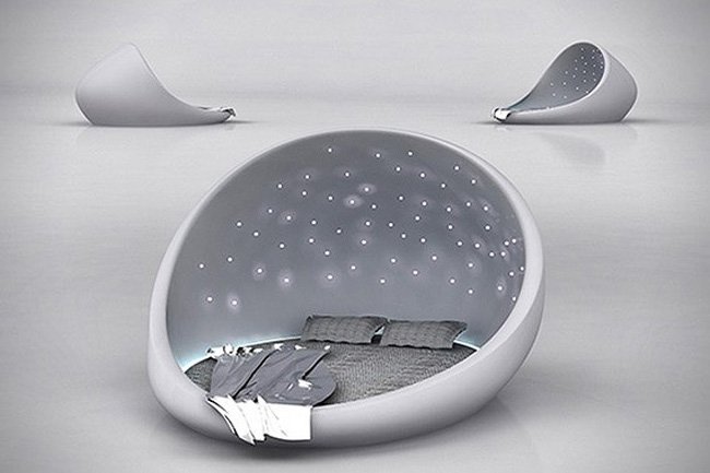 Необычная кровать с звёздным небом