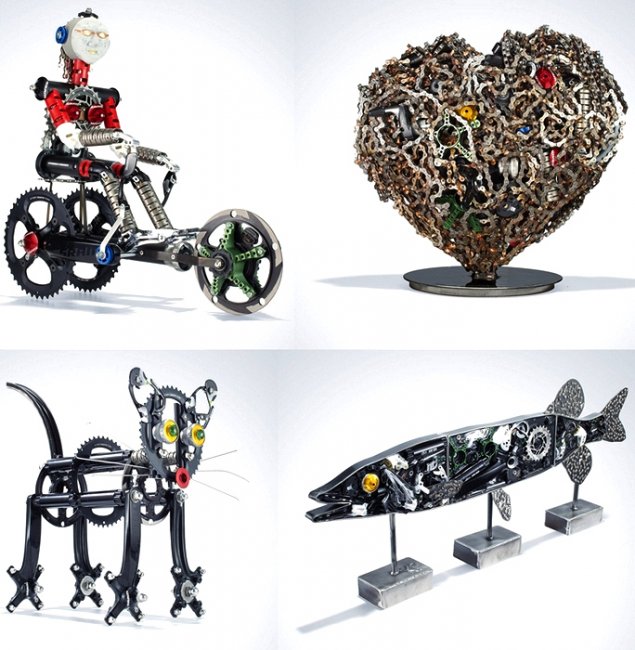 Скульптуры из велосипедных деталей от SRAM