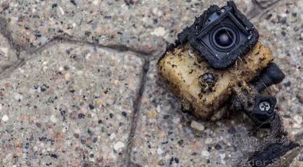 Видеокамеру GoPro сожгли ракетным двигателем