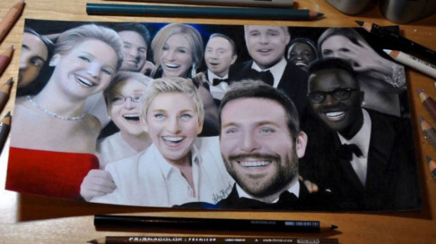 Как нарисовали гиперреалистичную копию селфи с церемонии «Оскара»