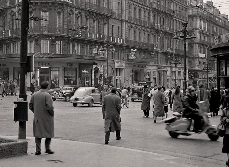 Черно-белая повседневная жизнь Марселя 1950-х годов