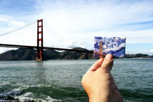 "Сувенирные" фотографии известных достопримечательностей Майкла Хьюз