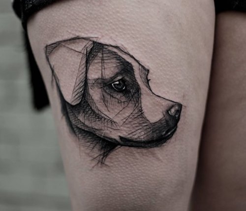 Классные татуировки с собаками