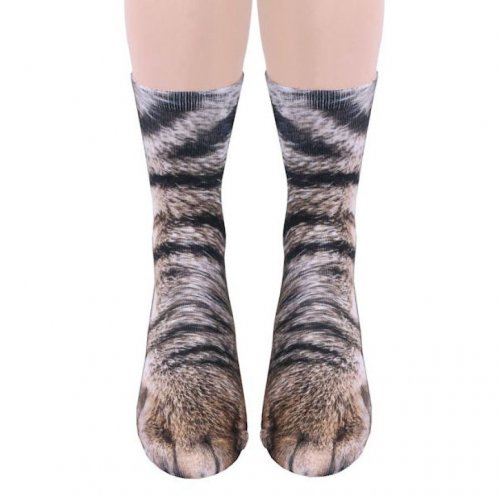Необычные носки в виде кошачьих и собачьих лап