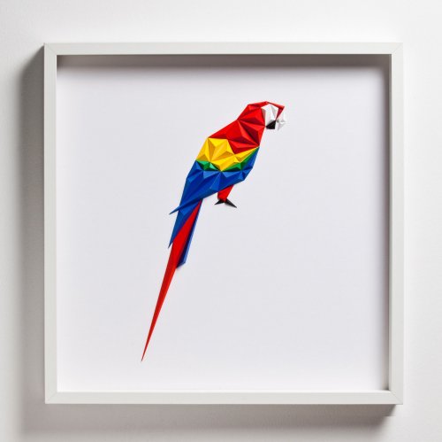 Геометрические красочные птицы из бумаги, созданные турецким художником Тайфуном Тинмазом