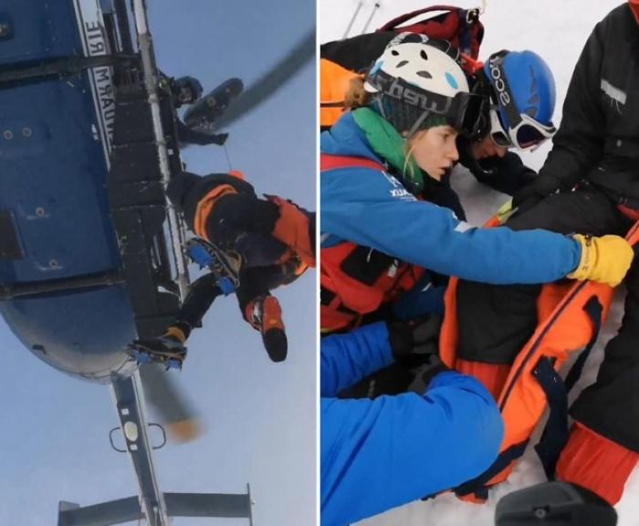 Невероятный уровень пилотирования во время эвакуации травмированного альпиниста
