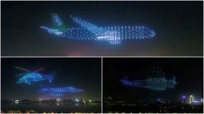 «Самолет-призрак», в котором были задействованы 800 беспилотников ❘ фото + видео