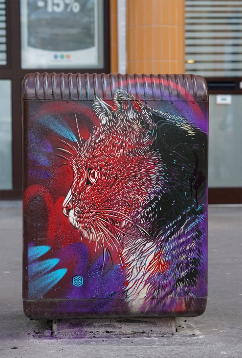 Граффити котиков от C215