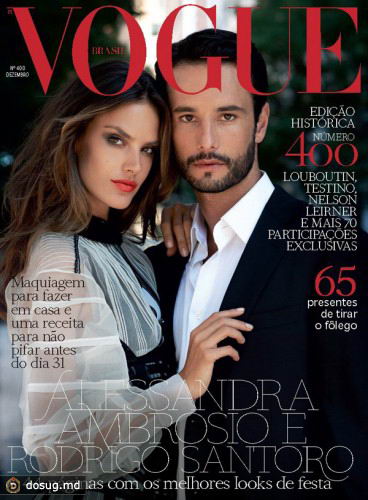 Алессандра Амброссио и Родриго Санторо в декабрьском Vogue Brazil
