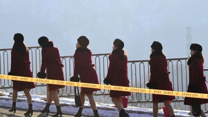 Северокорейские болельщицы на Олимпиаде в Пхёнчхане