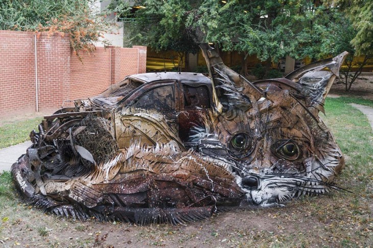 Граффити из мусора от Bordalo II