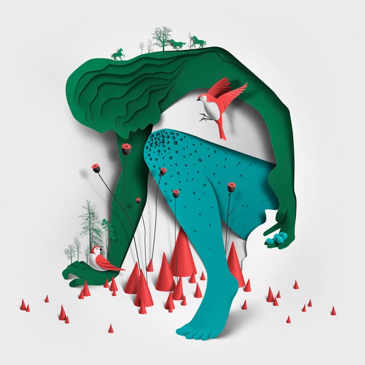 Слоенные графические иллюстрации Eiko Ojala