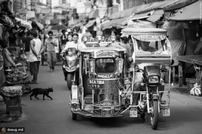 Чёрно - белое, жизнь на улицах Филиппин